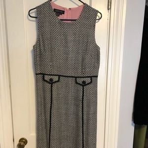 Retro black and white checkered pattern dress